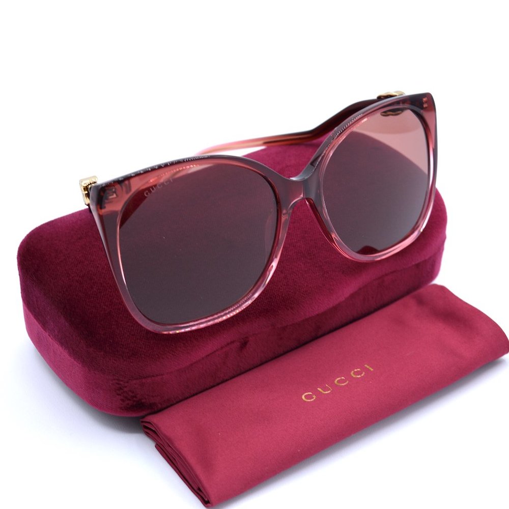 NEW GUCCI GG1010S 004 BURGUNDY RED AUTHENTIC SUNGLASSES 60-18 - Picture 5 of 13